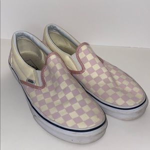 light pink checkered vans